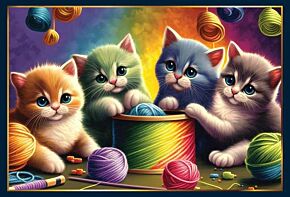 Cats with yarn puzzle 1000